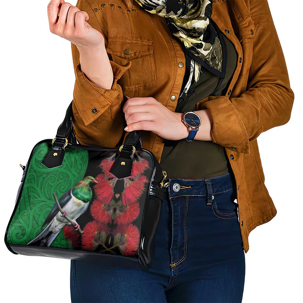 New Zealand Kereru And Pohutukawa Shoulder Handbag Maori Tribal Tattoo LT03 - Polynesian Pride