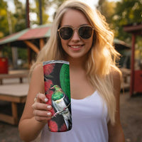 New Zealand Kereru And Pohutukawa Skinny Tumbler Maori Tribal Tattoo LT03 - Polynesian Pride