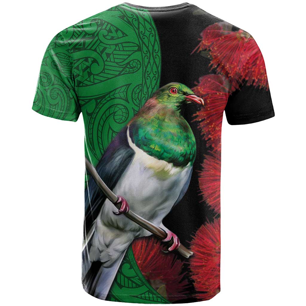 New Zealand Kereru And Pohutukawa T Shirt Maori Tribal Tattoo LT03 - Polynesian Pride