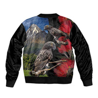 New Zealand Kea And Pohutukawa Bomber Jacket With The Mountain Landscape LT03 - Polynesian Pride