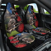 New Zealand Kea And Pohutukawa Car Seat Cover With The Mountain Landscape LT03 One Size Black - Polynesian Pride