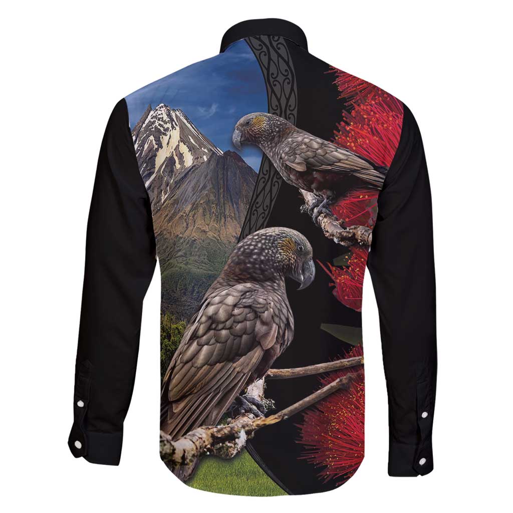 New Zealand Kea And Pohutukawa Family Matching Mermaid Dress and Hawaiian Shirt With The Mountain Landscape LT03 - Polynesian Pride