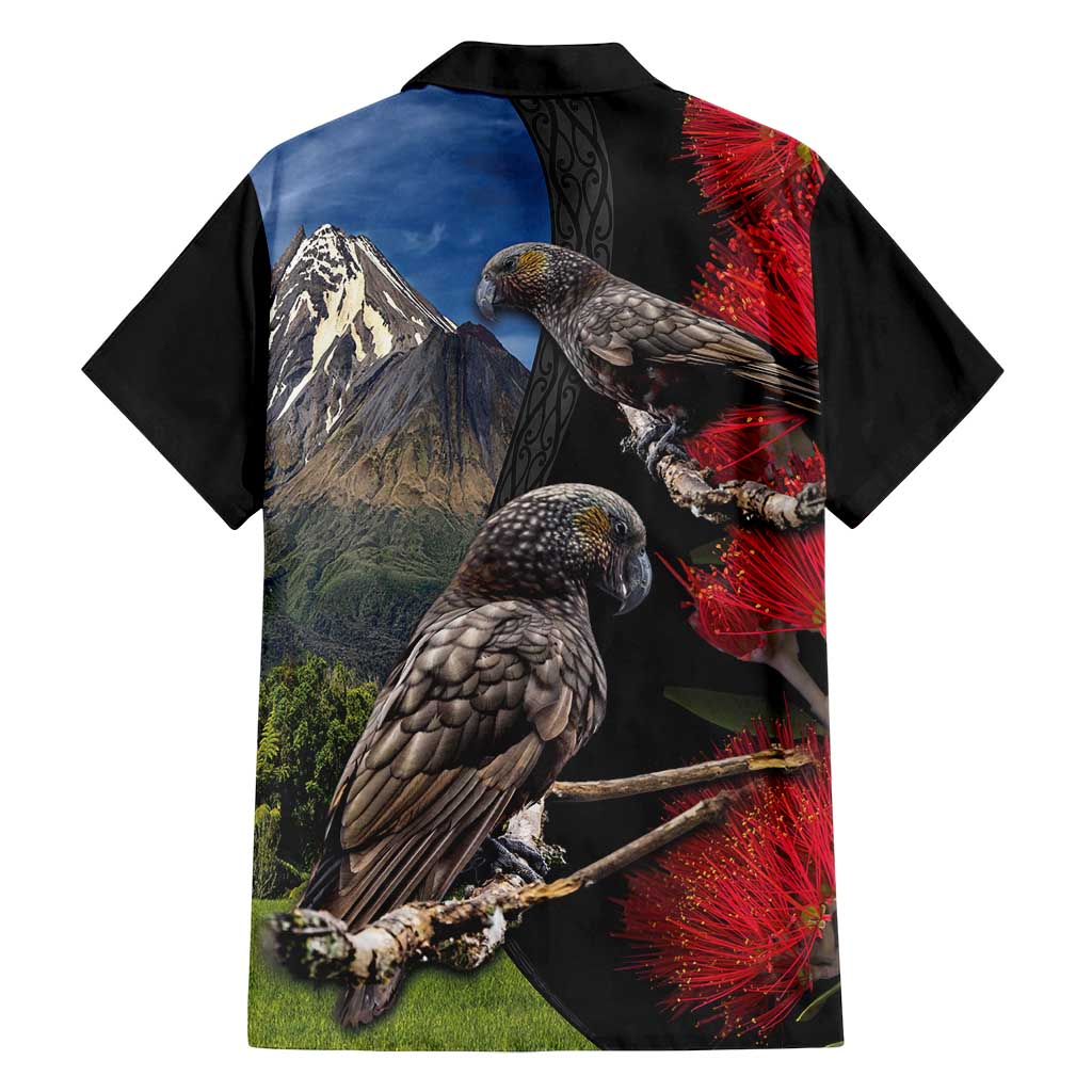 New Zealand Kea And Pohutukawa Family Matching Summer Maxi Dress and Hawaiian Shirt With The Mountain Landscape LT03 - Polynesian Pride