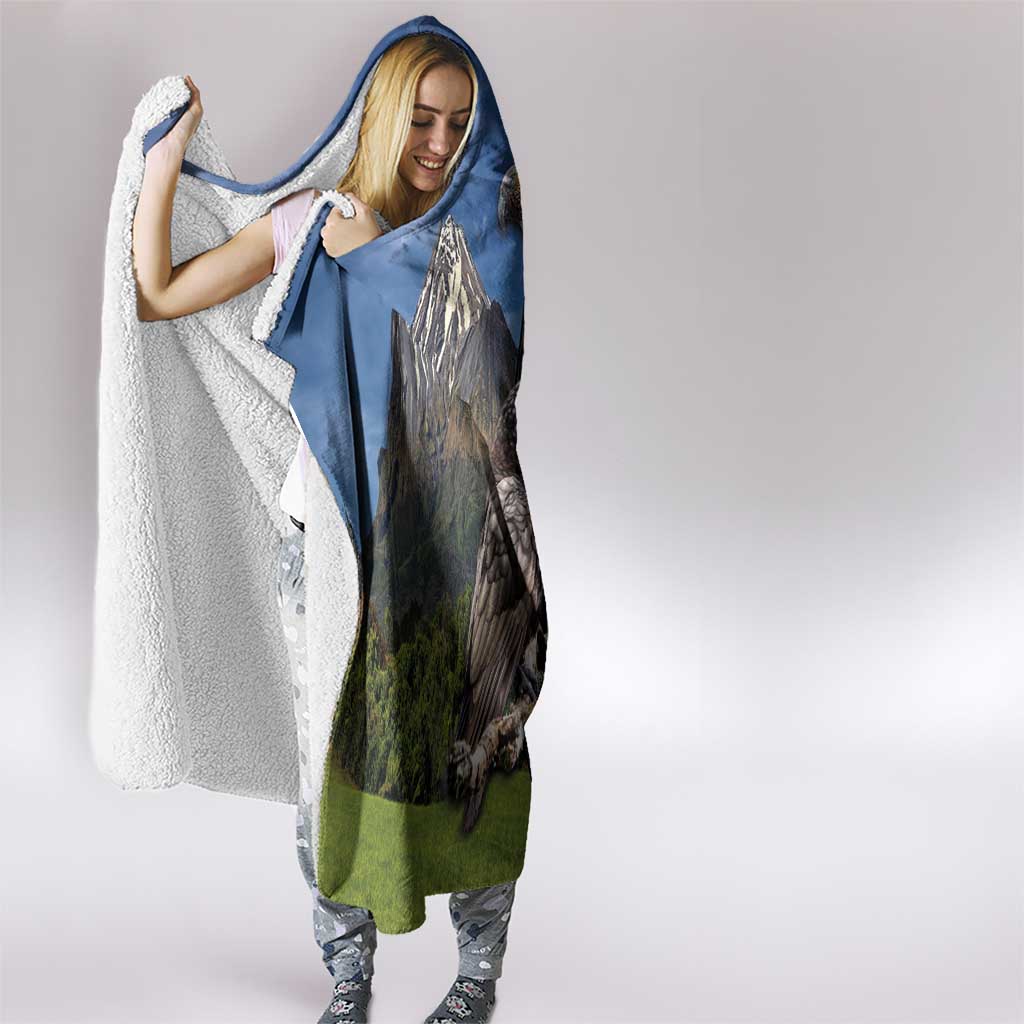 New Zealand Kea And Pohutukawa Hooded Blanket With The Mountain Landscape LT03 - Polynesian Pride