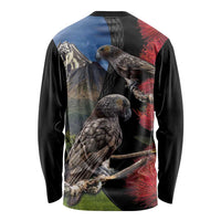 New Zealand Kea And Pohutukawa Long Sleeve Shirt With The Mountain Landscape LT03 - Polynesian Pride