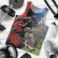 New Zealand Kea And Pohutukawa Men Tank Top With The Mountain Landscape LT03 - Polynesian Pride
