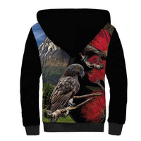 New Zealand Kea And Pohutukawa Sherpa Hoodie With The Mountain Landscape LT03 - Polynesian Pride