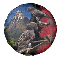 New Zealand Kea And Pohutukawa Spare Tire Cover With The Mountain Landscape LT03 - Polynesian Pride