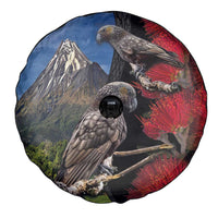 New Zealand Kea And Pohutukawa Spare Tire Cover With The Mountain Landscape LT03 - Polynesian Pride