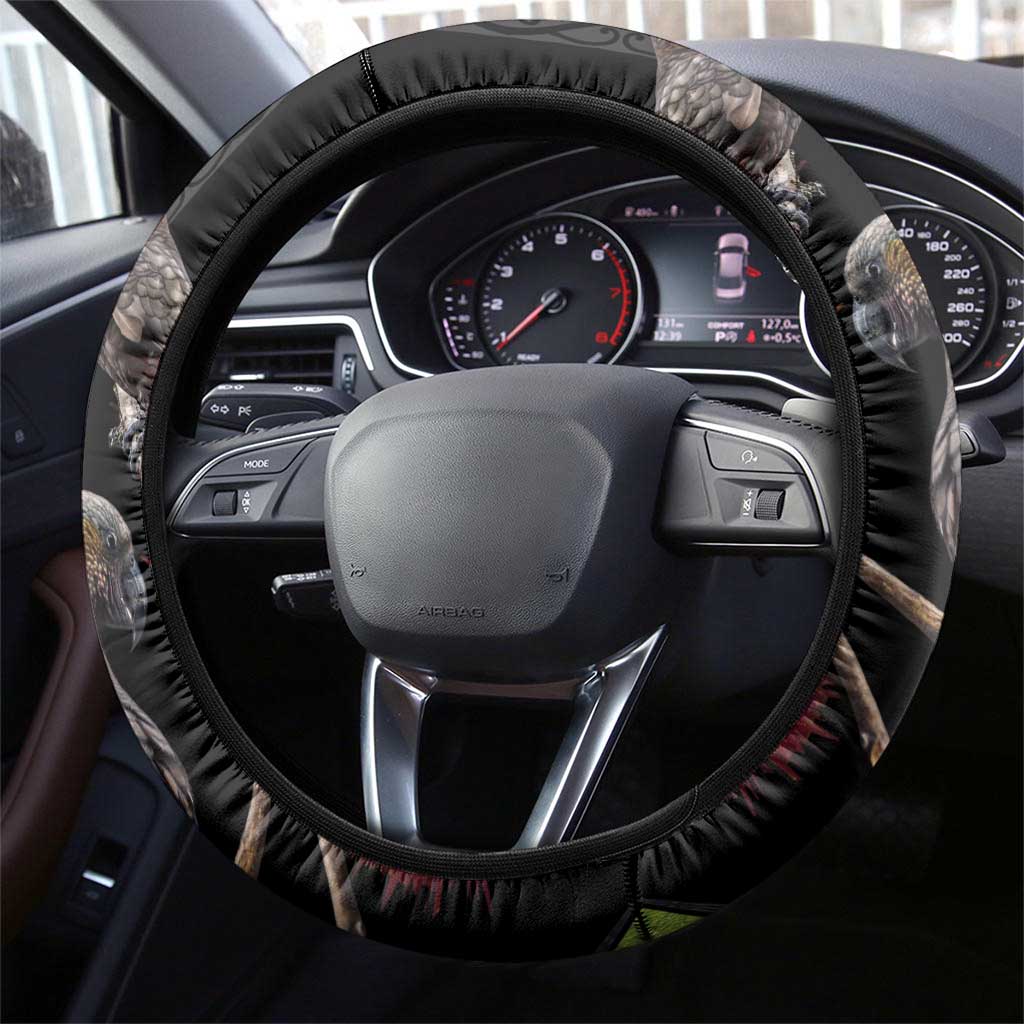 New Zealand Kea And Pohutukawa Steering Wheel Cover With The Mountain Landscape LT03 - Polynesian Pride