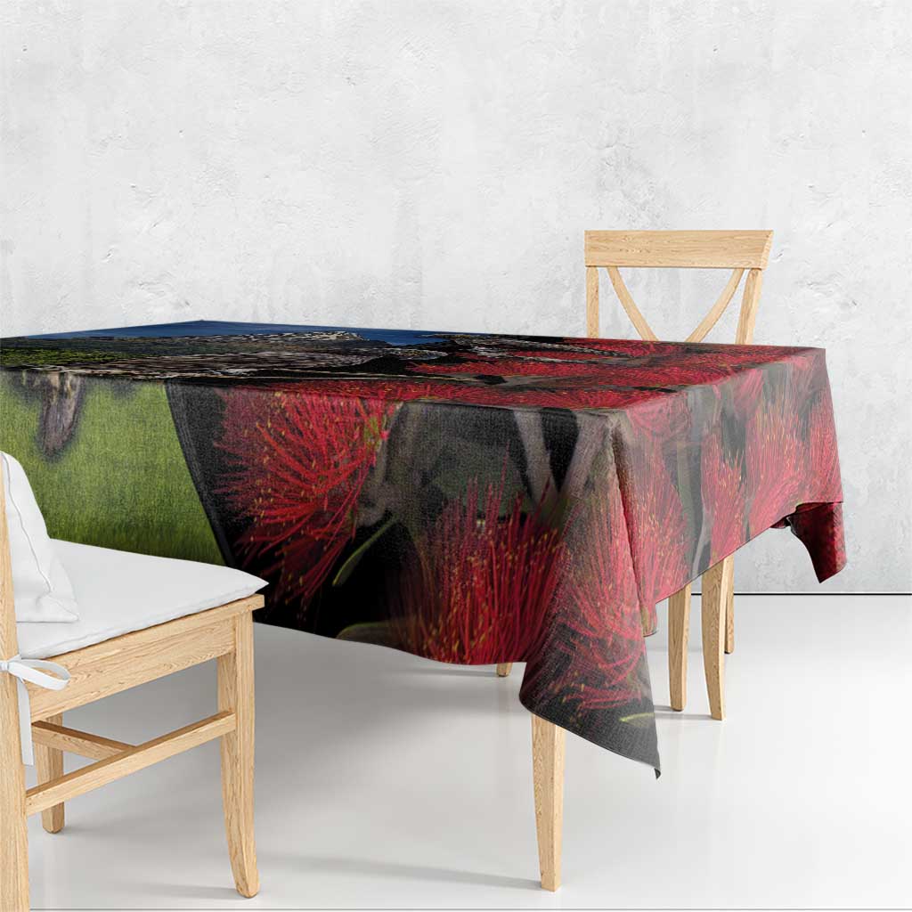 New Zealand Kea And Pohutukawa Tablecloth With The Mountain Landscape LT03 - Polynesian Pride