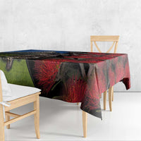 New Zealand Kea And Pohutukawa Tablecloth With The Mountain Landscape LT03 - Polynesian Pride