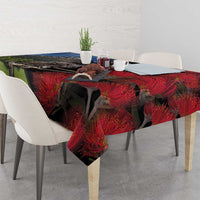 New Zealand Kea And Pohutukawa Tablecloth With The Mountain Landscape LT03 - Polynesian Pride
