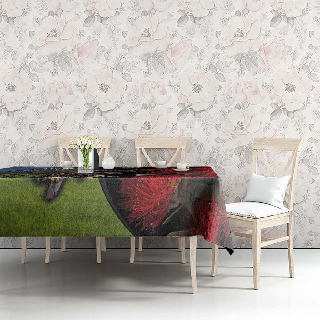 New Zealand Kea And Pohutukawa Tablecloth With The Mountain Landscape LT03 - Polynesian Pride