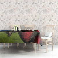 New Zealand Kea And Pohutukawa Tablecloth With The Mountain Landscape LT03 - Polynesian Pride