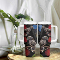 New Zealand Kea And Pohutukawa Tumbler With Handle With The Mountain Landscape LT03 - Polynesian Pride