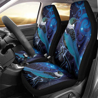 New Zealand Tui Bird Car Seat Cover The Pleiades Star Cluster and Koru Tribal Tattoo Galaxy Vibe LT03 - Polynesian Pride