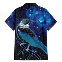 New Zealand Tui Bird Family Matching Mermaid Dress and Hawaiian Shirt The Pleiades Star Cluster and Koru Tribal Tattoo Galaxy Vibe LT03 - Polynesian Pride