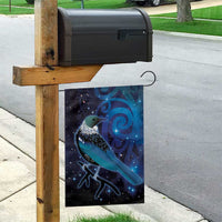 New Zealand Tui Bird Garden Flag The Pleiades Star Cluster and Koru Tribal Tattoo Galaxy Vibe LT03 - Polynesian Pride