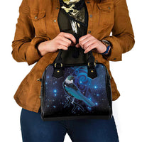 New Zealand Tui Bird Shoulder Handbag The Pleiades Star Cluster and Koru Tribal Tattoo Galaxy Vibe LT03 - Polynesian Pride