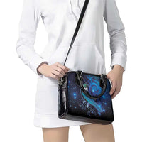 New Zealand Tui Bird Shoulder Handbag The Pleiades Star Cluster and Koru Tribal Tattoo Galaxy Vibe LT03 - Polynesian Pride