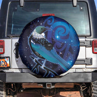 New Zealand Tui Bird Spare Tire Cover The Pleiades Star Cluster and Koru Tribal Tattoo Galaxy Vibe LT03 Blue - Polynesian Pride