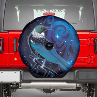 New Zealand Tui Bird Spare Tire Cover The Pleiades Star Cluster and Koru Tribal Tattoo Galaxy Vibe LT03 - Polynesian Pride