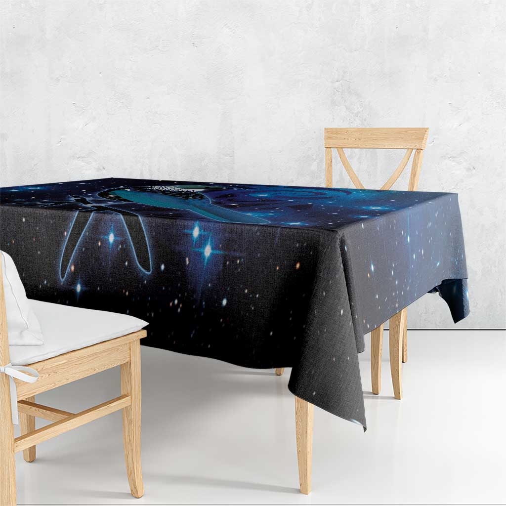 New Zealand Tui Bird Tablecloth The Pleiades Star Cluster and Koru Tribal Tattoo Galaxy Vibe LT03 - Polynesian Pride