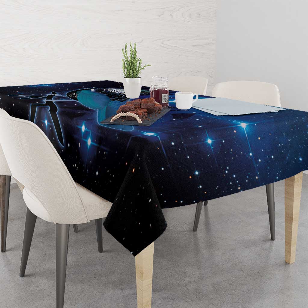 New Zealand Tui Bird Tablecloth The Pleiades Star Cluster and Koru Tribal Tattoo Galaxy Vibe LT03 - Polynesian Pride