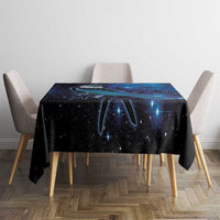 New Zealand Tui Bird Tablecloth The Pleiades Star Cluster and Koru Tribal Tattoo Galaxy Vibe LT03 - Polynesian Pride