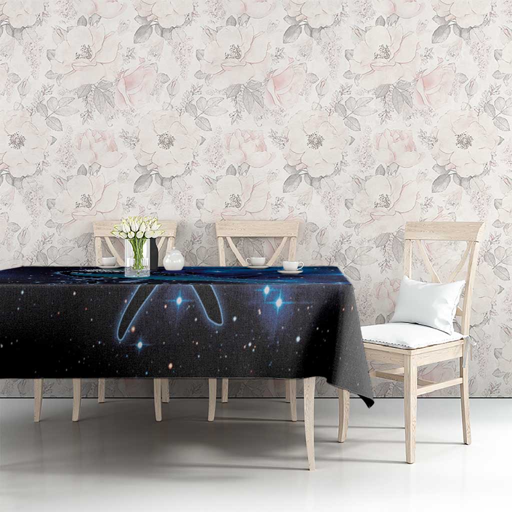 New Zealand Tui Bird Tablecloth The Pleiades Star Cluster and Koru Tribal Tattoo Galaxy Vibe LT03 - Polynesian Pride