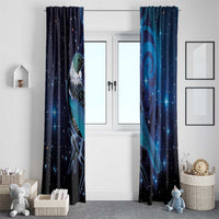 New Zealand Tui Bird Window Curtain The Pleiades Star Cluster and Koru Tribal Tattoo Galaxy Vibe LT03 - Polynesian Pride