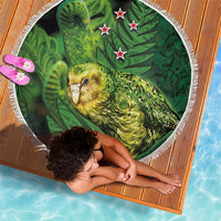 New Zealand Kkp Beach Blanket Silver Fern with Close up of Green Fern Leaves and Maori Tattoo LT03 - Polynesian Pride