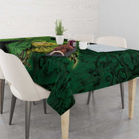 New Zealand Kkp Tablecloth Silver Fern with Close up of Green Fern Leaves and Maori Tattoo LT03 - Polynesian Pride