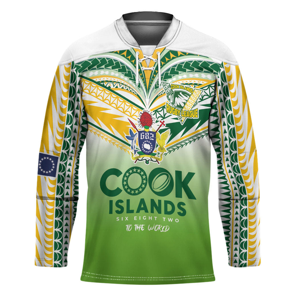 Cook Islands Rugby Hockey Jersey Six Eight Two to The World - Tatau Tribal Motif