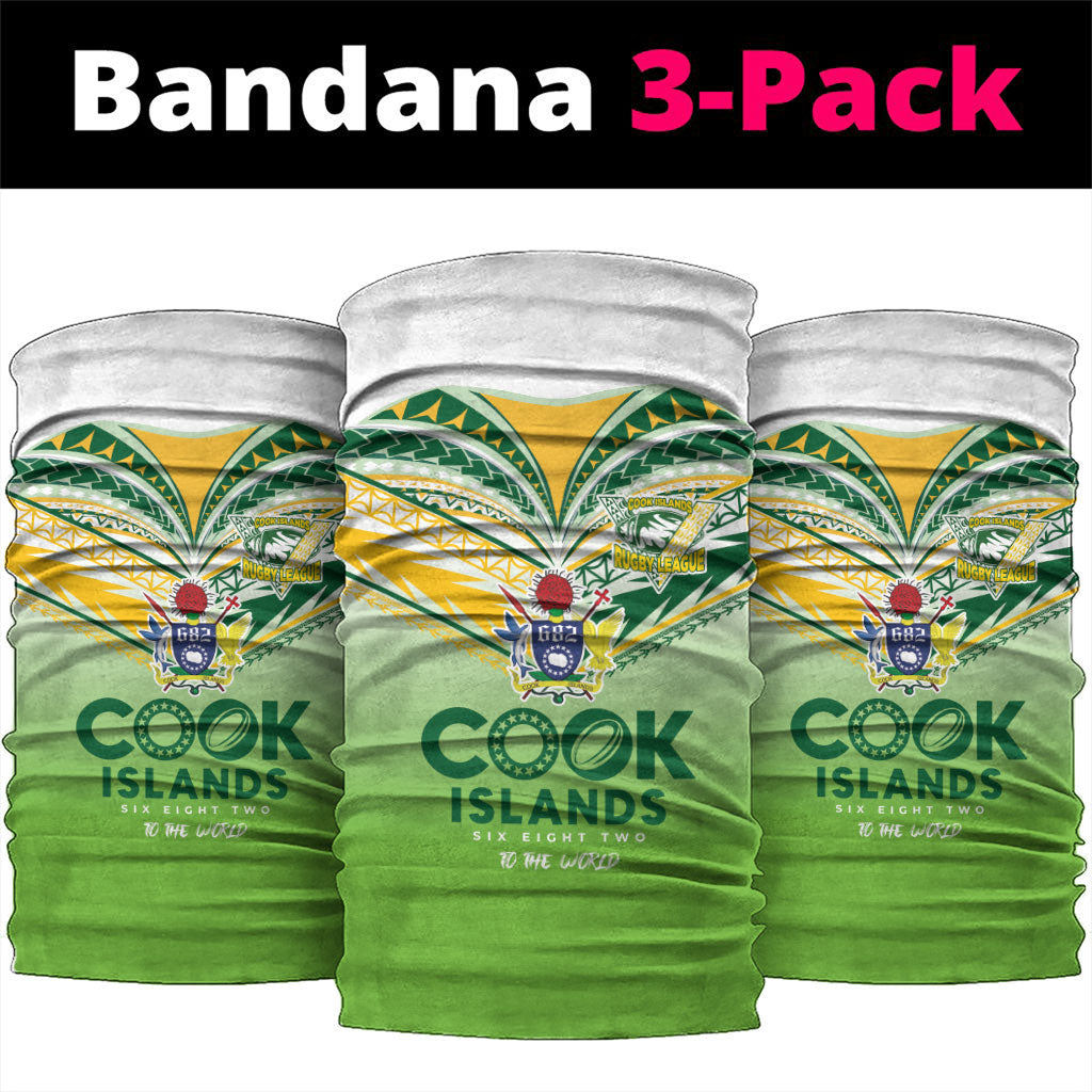 Cook Islands Rugby Neck Gaiter Six Eight Two to The World - Tatau Tribal Motif