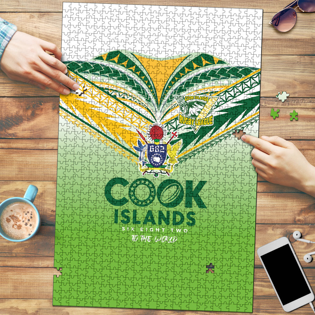 Cook Islands Rugby Puzzle Six Eight Two to The World - Tatau Tribal Motif
