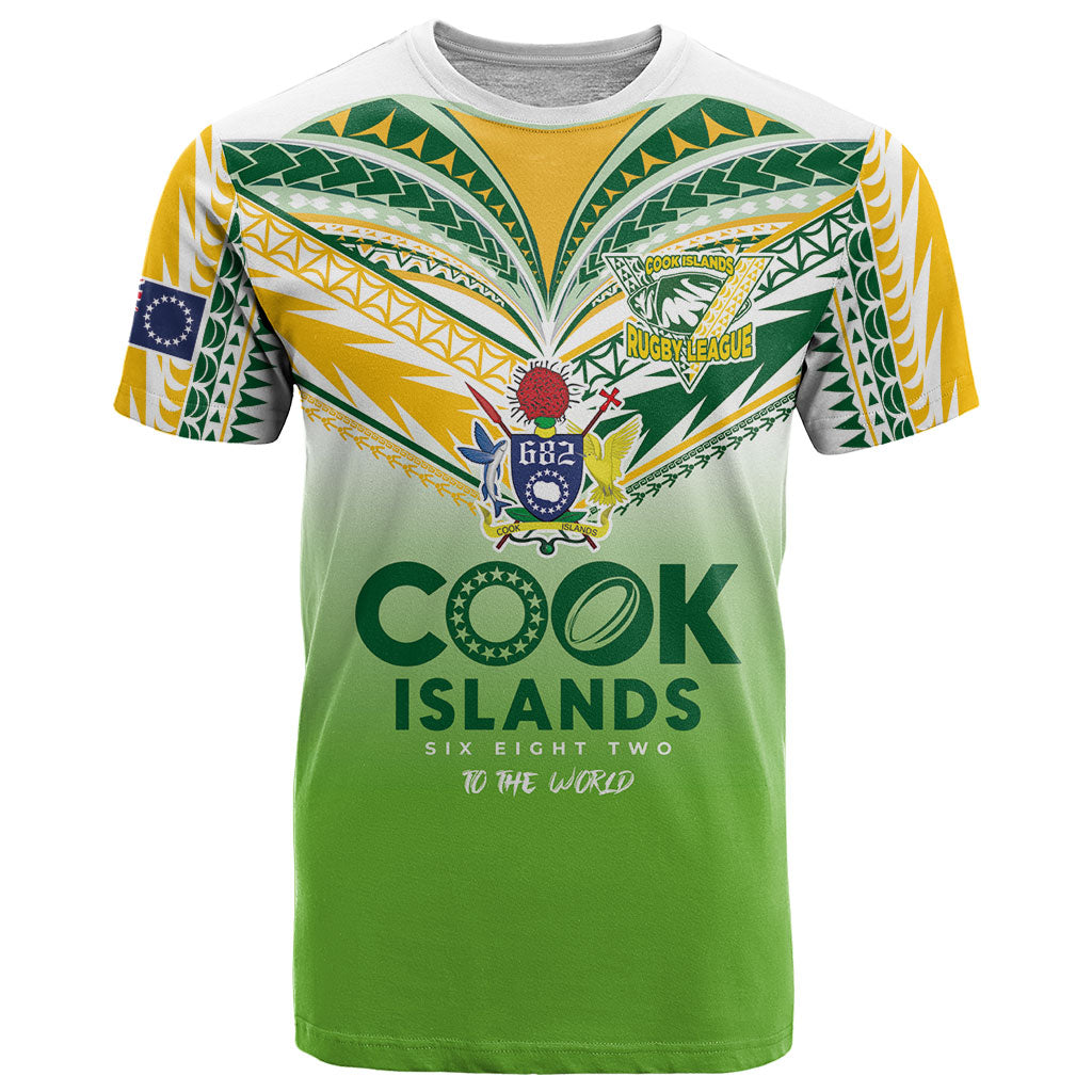 Cook Islands Rugby T Shirt Six Eight Two to The World - Tatau Tribal Motif