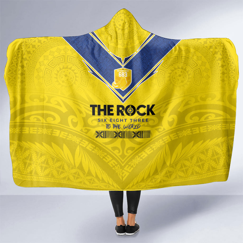 Niue Rugby Hooded Blanket Six Eight Three to The World - Hiapo Tribal Motif LT03 One Size Multicolor - Polynesian Pride