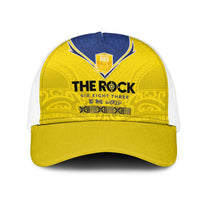 Niue Rugby Mesh Trucker Cap Six Eight Three to The World - Hiapo Tribal Motif LT03 One Size White Multicolor - Polynesian Pride