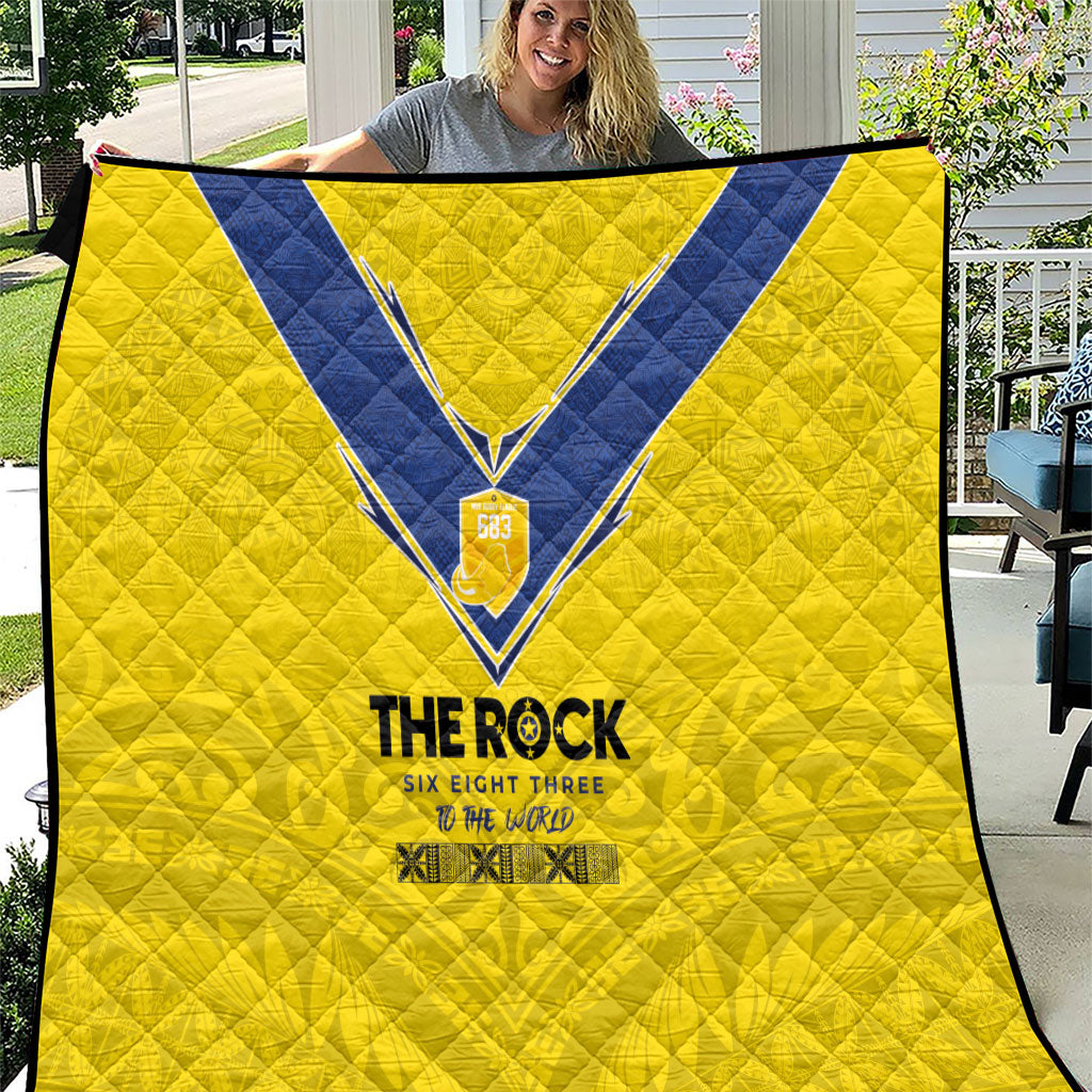 Niue Rugby Quilt Six Eight Three to The World - Hiapo Tribal Motif LT03 Multicolor - Polynesian Pride