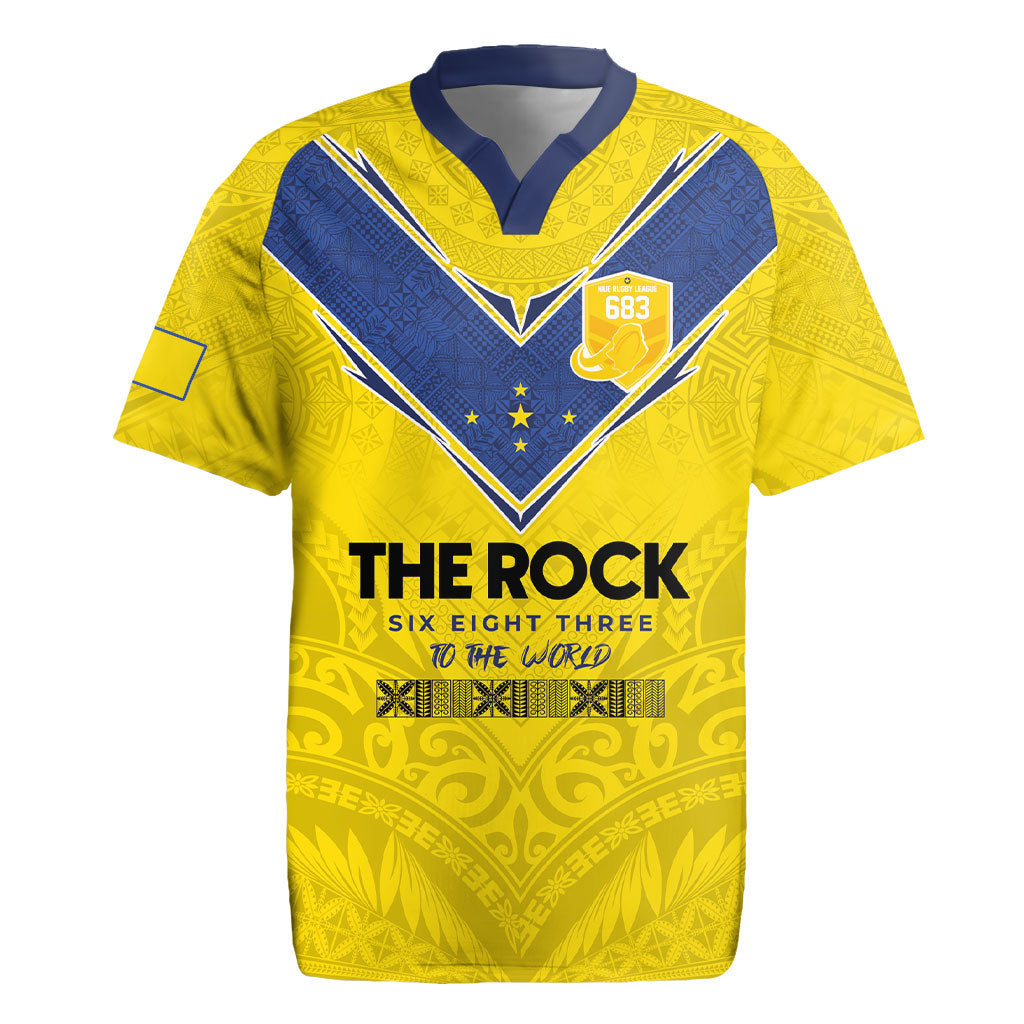 Niue Rugby Custom Rugby Jersey Six Eight Three to The World - Hiapo Tribal Motif LT03 Multicolor - Polynesian Pride