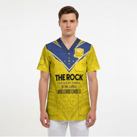 Niue Rugby Custom Scrub Top Six Eight Three to The World - Hiapo Tribal Motif