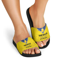 Niue Rugby Slide Sandals Six Eight Three to The World - Hiapo Tribal Motif