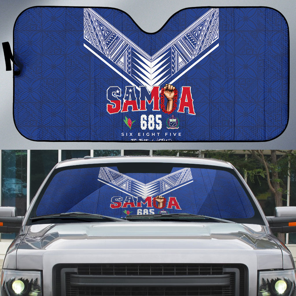 Samoa Rugby Auto Sun Shade Six Eight Five to The World - Pacific Motif