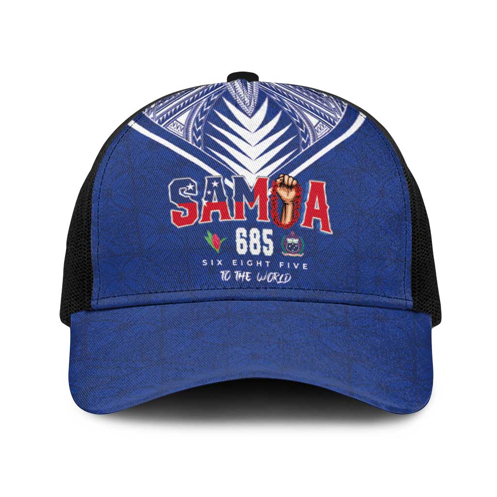 Samoa Rugby Baseball Net Cap Six Eight Five to The World - Pacific Motif