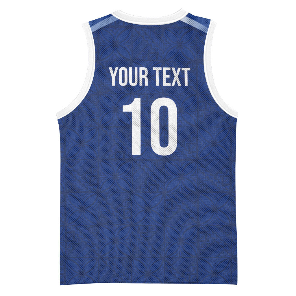 Samoa Rugby Custom Basketball Jersey Six Eight Five to The World - Pacific Motif