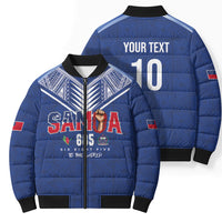 Samoa Rugby Custom Bomber Puffer Jacket Six Eight Five to The World - Pacific Motif