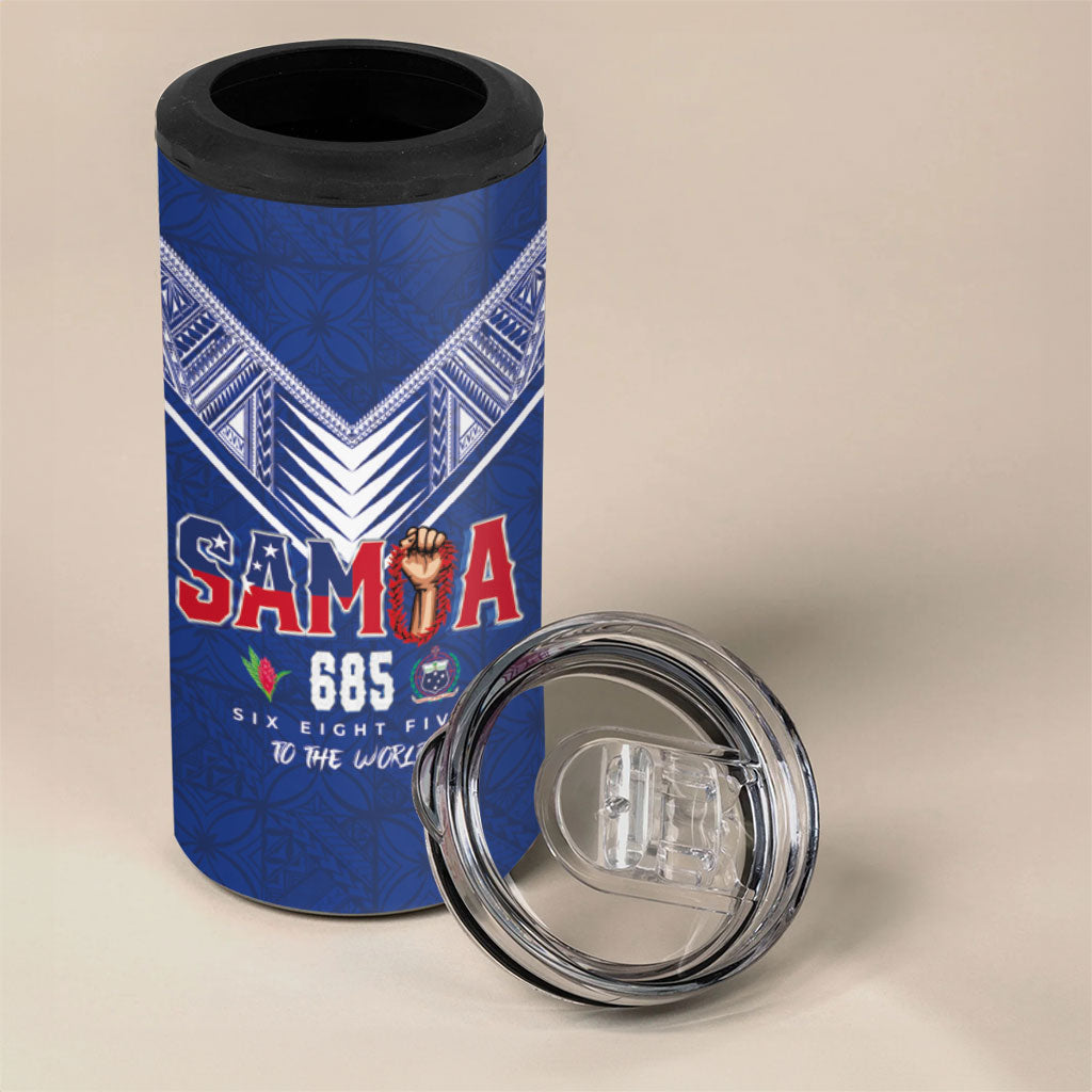 Samoa Rugby Custom 4 in 1 Can Cooler Tumbler Six Eight Five to The World - Pacific Motif