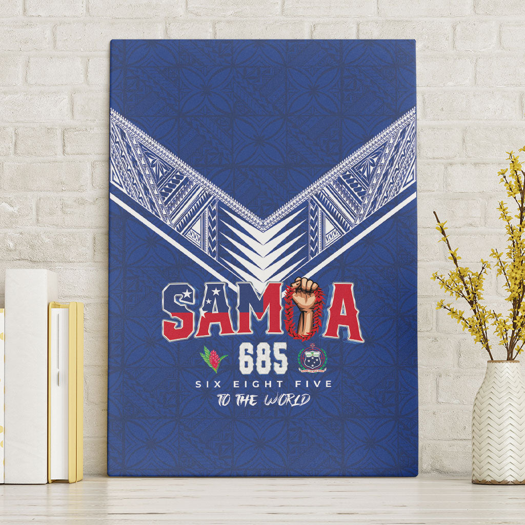 Samoa Rugby Canvas Wall Art Six Eight Five to The World - Pacific Motif